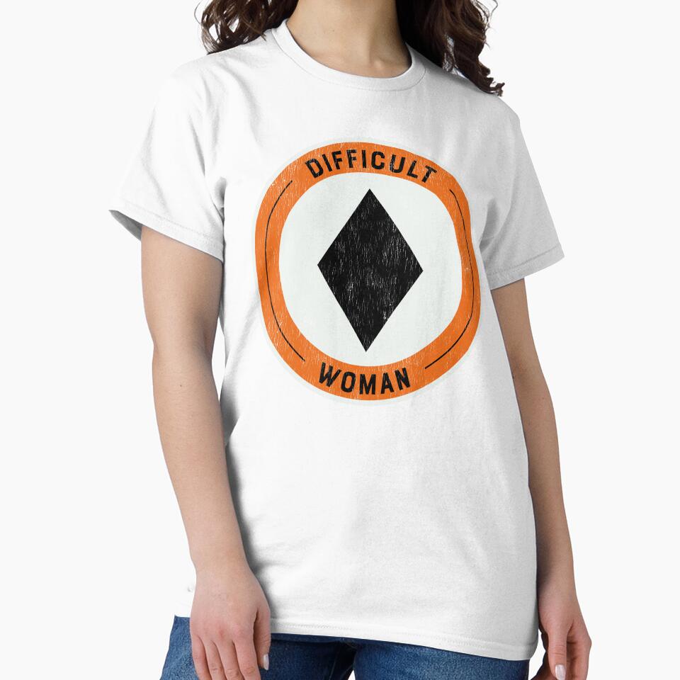 Difficult Woman Black Diamond Skier by Design Sparkes - Adult & Kids T-Shirts, Sweatshirts & Hoodies apparel design preview 2