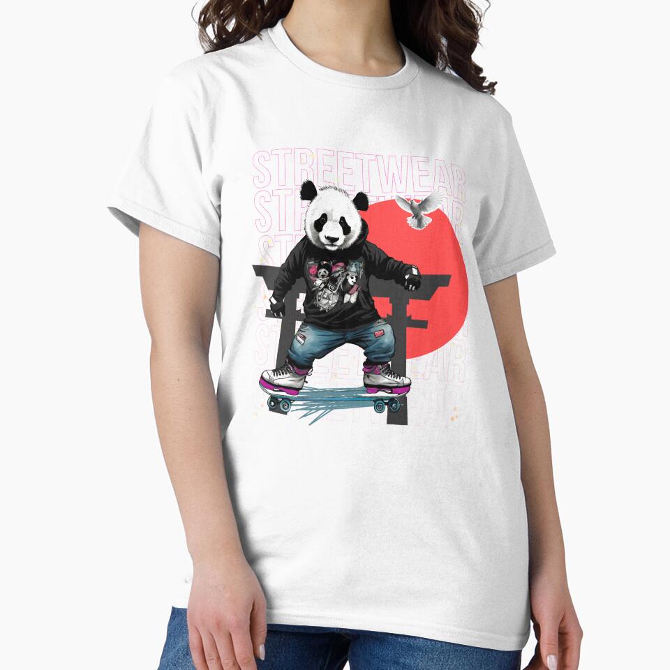 Punk Panda on Skate by Toy Fan TV - Adult & Kids T-Shirts, Sweatshirts & Hoodies apparel design preview 2