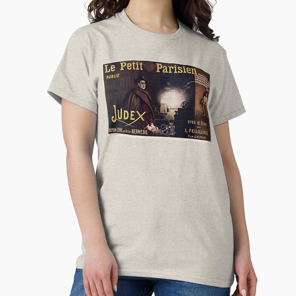 Judex (film, 1916)- Vintage Advertising Poster by - Adult & Kids T-Shirts, Sweatshirts & Hoodies apparel design preview 2