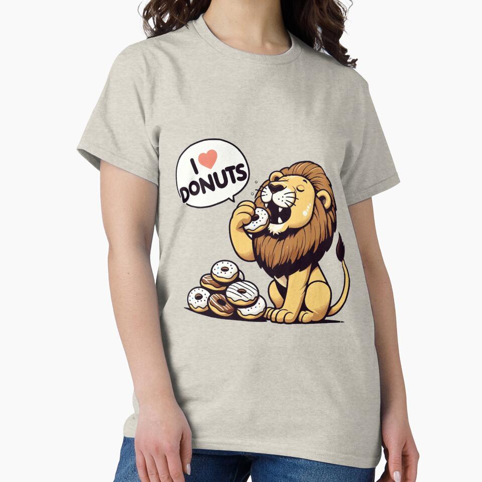 I Love Donuts Lion by LemuellTrends - Adult & Kids T-Shirts, Sweatshirts & Hoodies apparel design preview 2