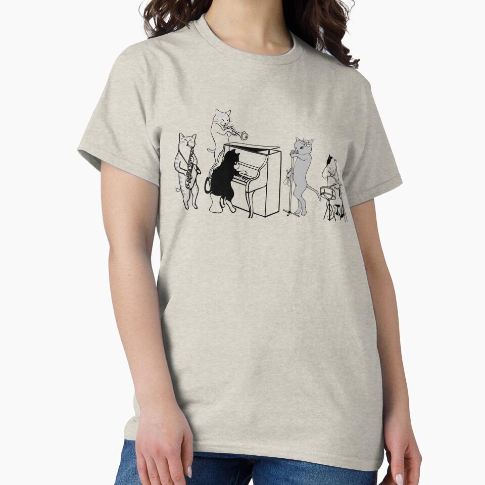 Cool Jazz Cats by Slinky-Reebs - Adult & Kids T-Shirts, Sweatshirts & Hoodies apparel design preview 2