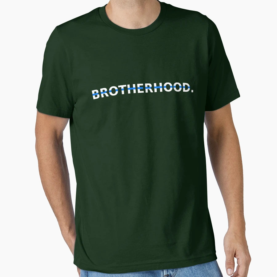 Brotherhood Thin Blue Line Police T-Shirt - Custom Art Print for Adults - T-Shirt, Sweatshirt, Hoodie