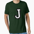 Letter J Two Color T-Shirt - Casual Everyday Wear Unisex - T-Shirt, Sweatshirt, Hoodie