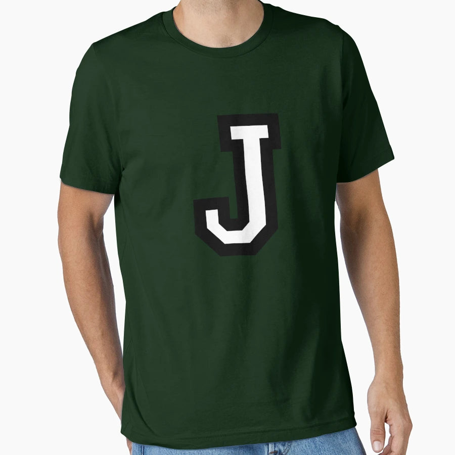 Letter J Two Color T-Shirt - Casual Everyday Wear Unisex - T-Shirt, Sweatshirt, Hoodie