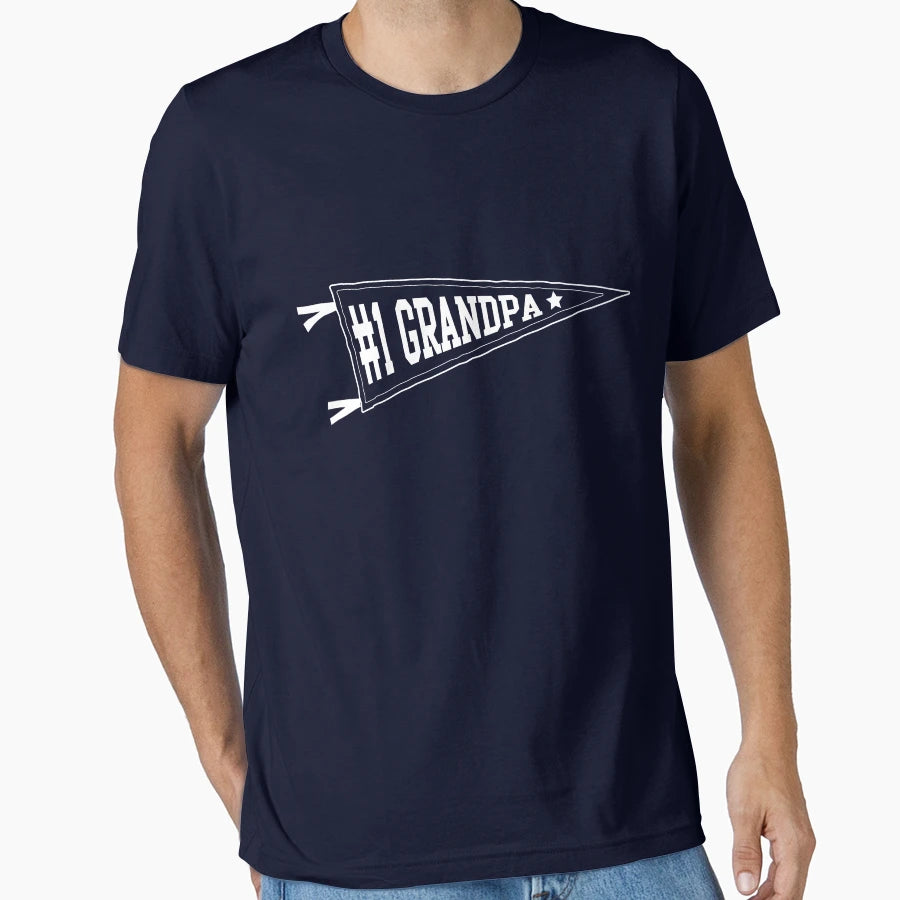 Number 1 Grandpa Pennant T-Shirt - Unique Graphic for Adults - T-Shirt, Sweatshirt, Hoodie