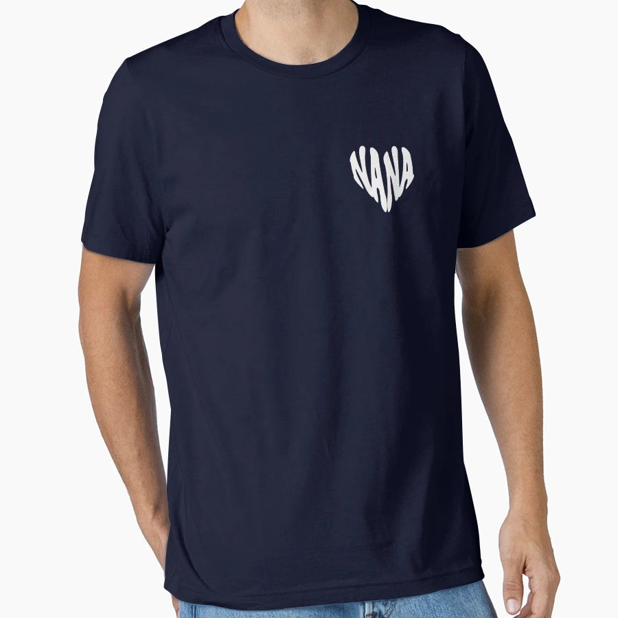 Nana Heart White Typography T-Shirt - Unique Graphic for Adults - T-Shirt, Sweatshirt, Hoodie