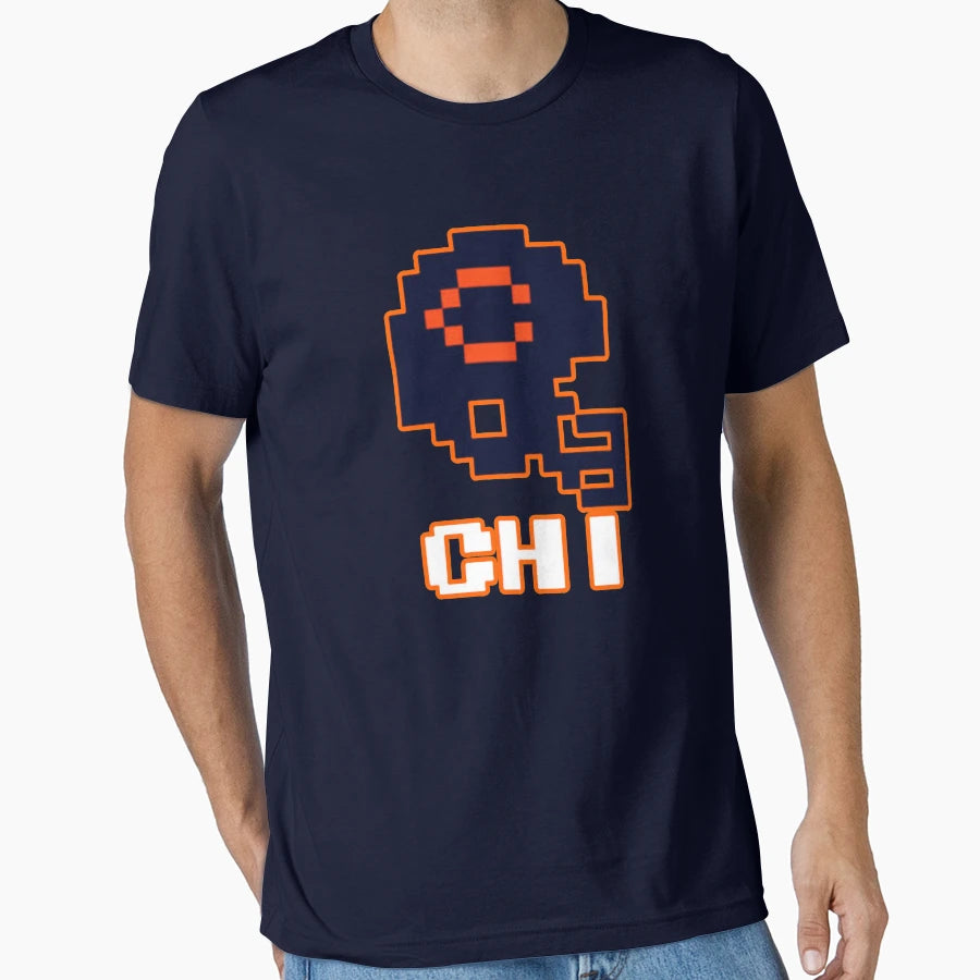 Chicago Football Tecmo Bowl Helmet T-Shirt - Streetwear Style for Adults - T-Shirt, Sweatshirt, Hoodie