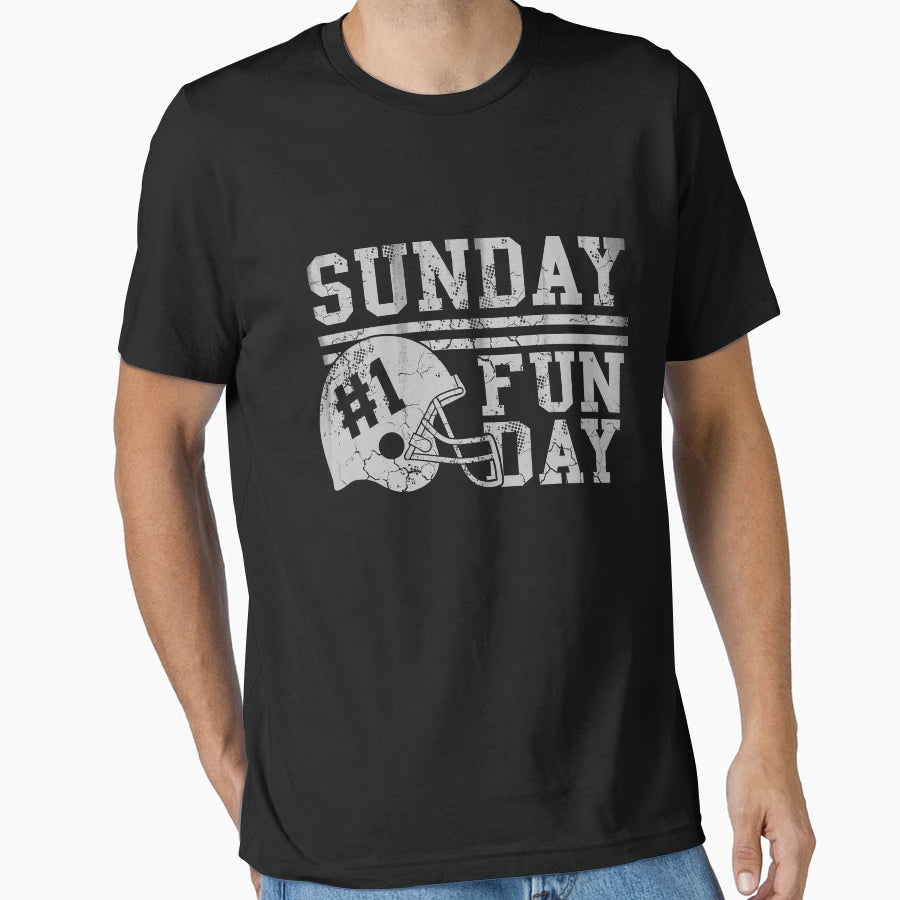 Sunday Funday Football Helmet T-Shirt - Minimalist Print for Adults - T-Shirt, Sweatshirt, Hoodie