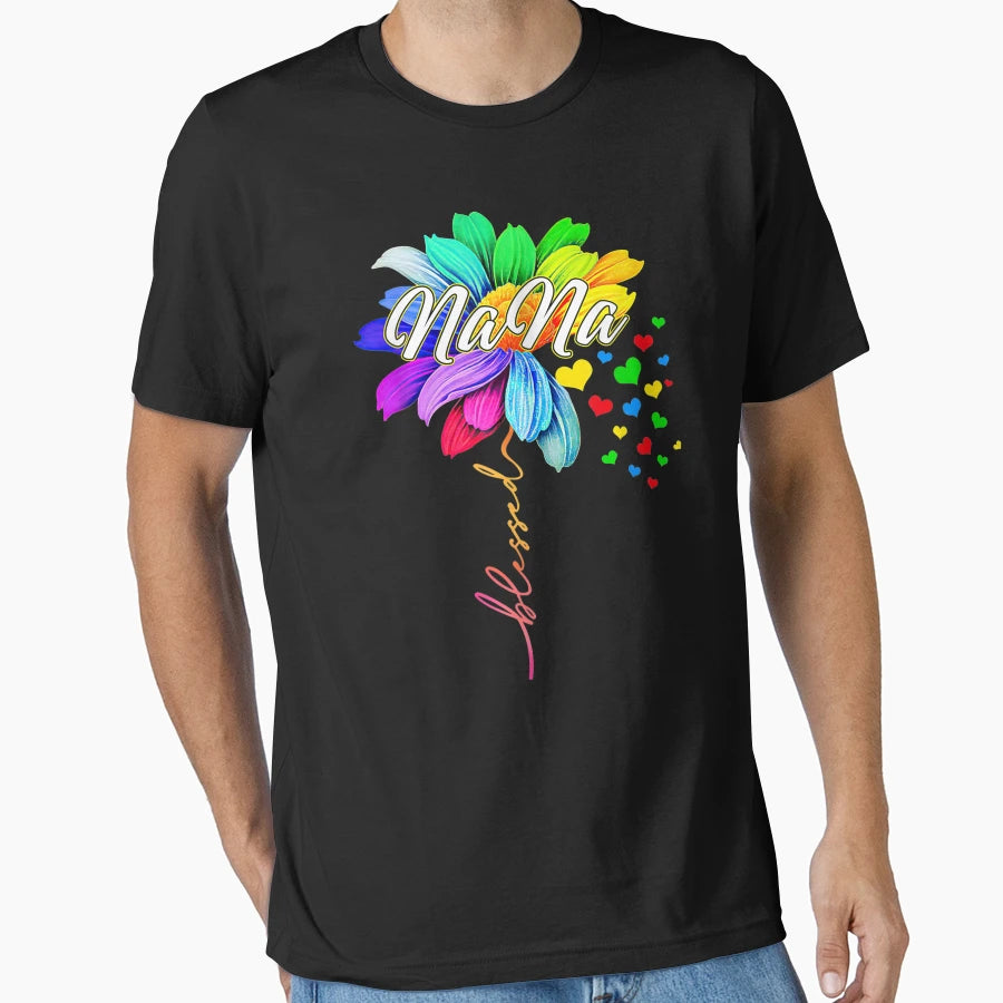 Blessed Nana Flower Funny Grandma T-Shirt - Fun Novelty Design for Adults - T-Shirt, Sweatshirt, Hoodie