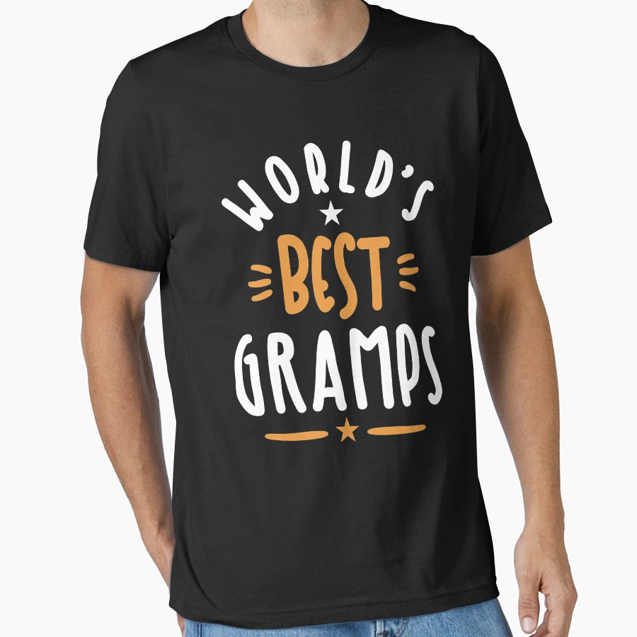 Mens Worlds Best Gramps Grandpa Gift T-Shirt - Custom Art Print Unisex - T-Shirt, Sweatshirt, Hoodie