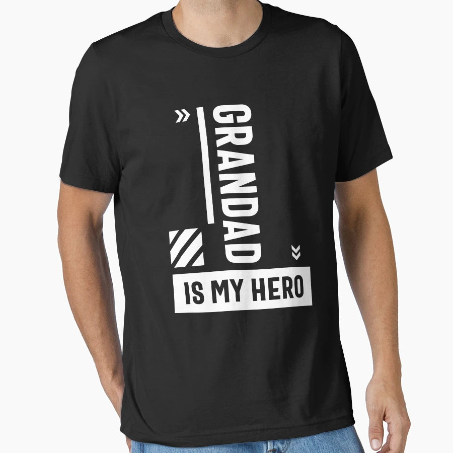 Grandad Is My Hero Gift Grandpa T-Shirt - Aesthetic Graphic for Adults - T-Shirt, Sweatshirt, Hoodie