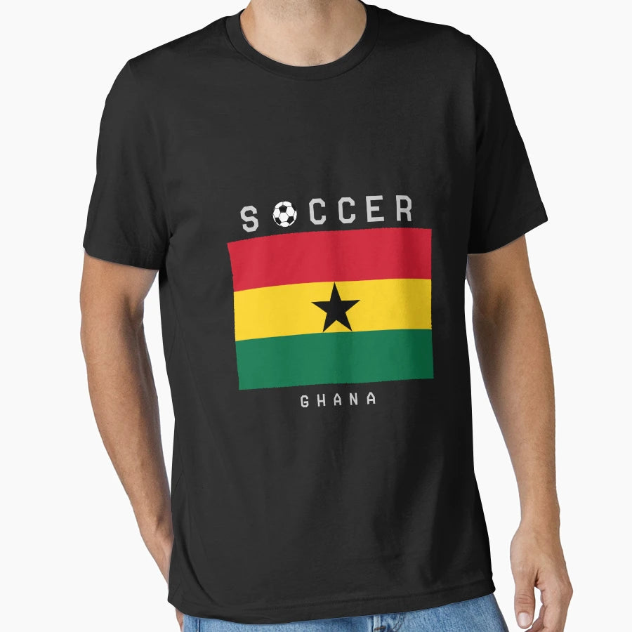 Ghana Soccer Ghana Flag T-Shirt - Trendy Graphic for Adults - T-Shirt, Sweatshirt, Hoodie