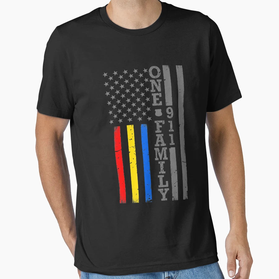 One Family Fire Police Dispatch T-Shirt - Aesthetic Graphic for Adults - T-Shirt, Sweatshirt, Hoodie