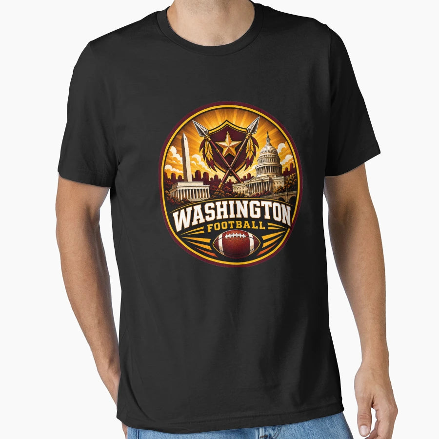 Washington Football Skyline Burgundy T-Shirt - Graphic Print Men Women - T-Shirt, Sweatshirt, Hoodie