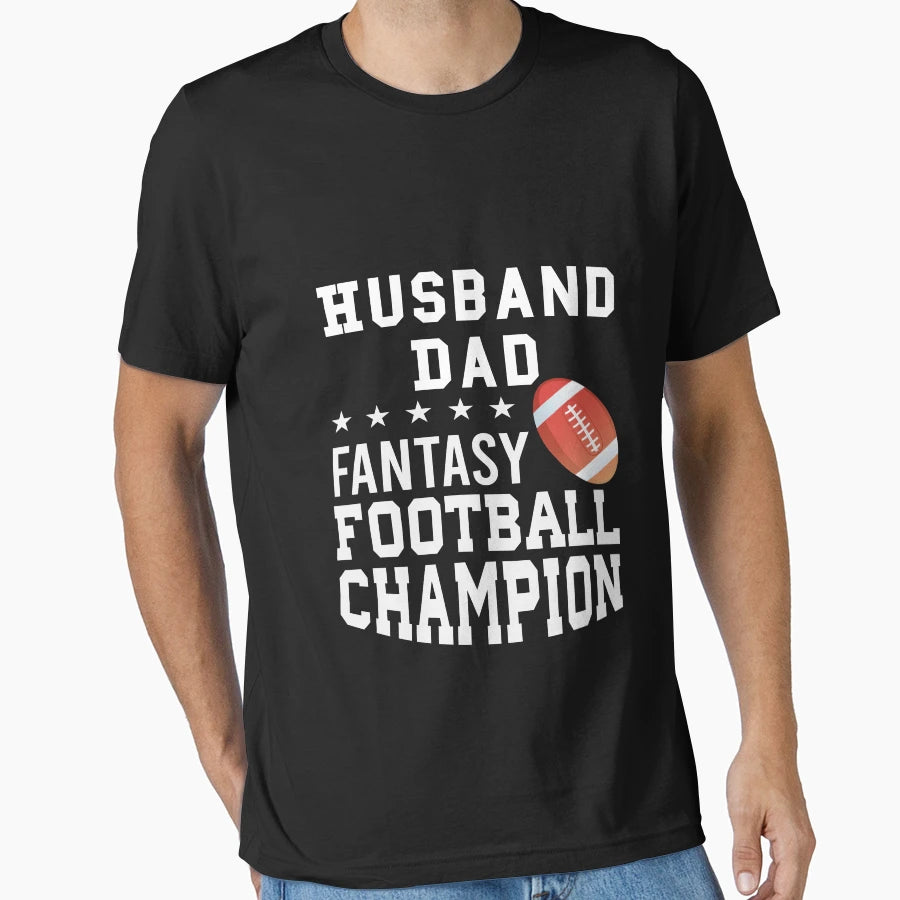 Husband Dad Fantasy Football Champion T-Shirt - Novelty Apparel for Adults - T-Shirt, Sweatshirt, Hoodie