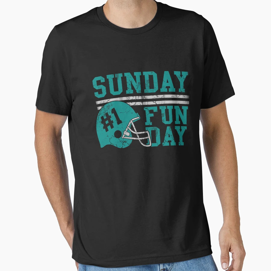 Sunday Funday Football Helmet T-Shirt - Graphic Print Unisex - T-Shirt, Sweatshirt, Hoodie