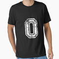 0 Number Zero Sports Team White Text T-Shirt - Unique Graphic for Adults - T-Shirt, Sweatshirt, Hoodie