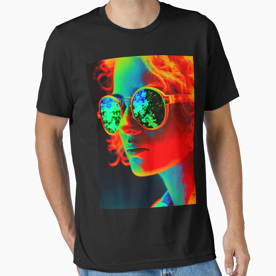 Thermography Girl in round glasses by RESToRAPTOR - Adult & Kids T-Shirts, Sweatshirts & Hoodies apparel design preview 1
