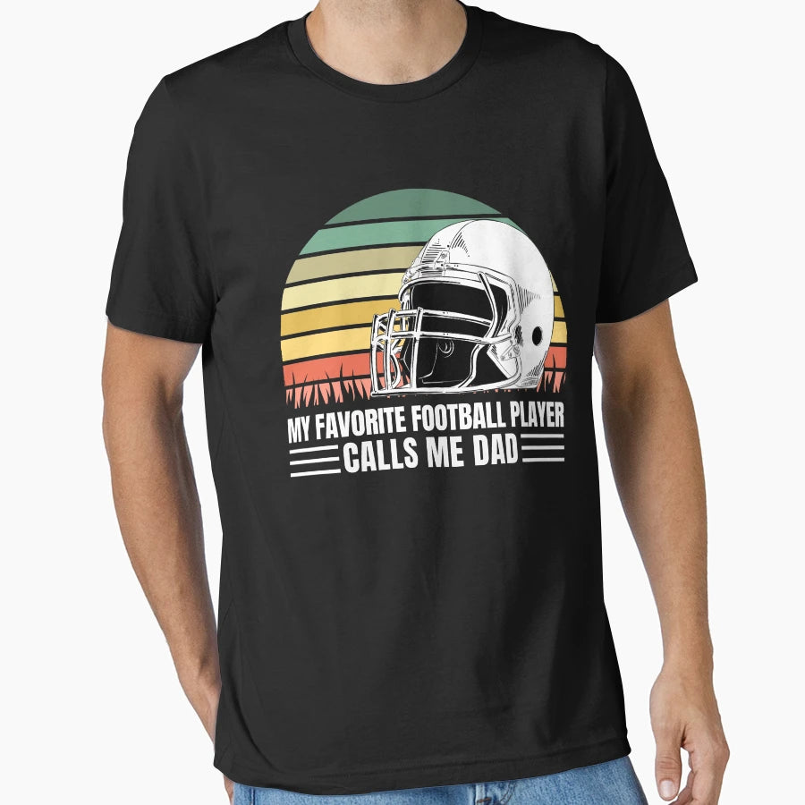 Football Player Dad Gift T-Shirt - Streetwear Style for Adults - T-Shirt, Sweatshirt, Hoodie