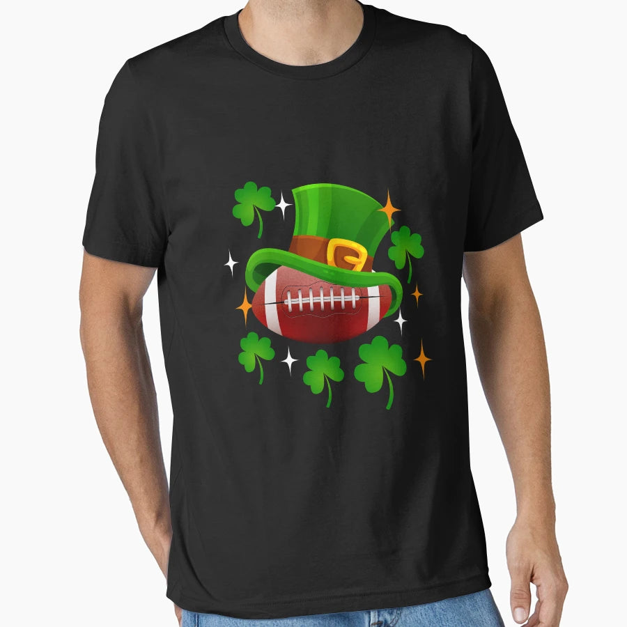 Football St Patricks Day Leprechaun T-Shirt - Minimalist Print for Adults - T-Shirt, Sweatshirt, Hoodie