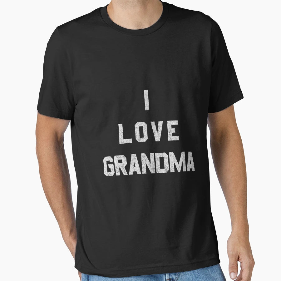 I Love Grandma White T-Shirt - Graphic Print Unisex - T-Shirt, Sweatshirt, Hoodie