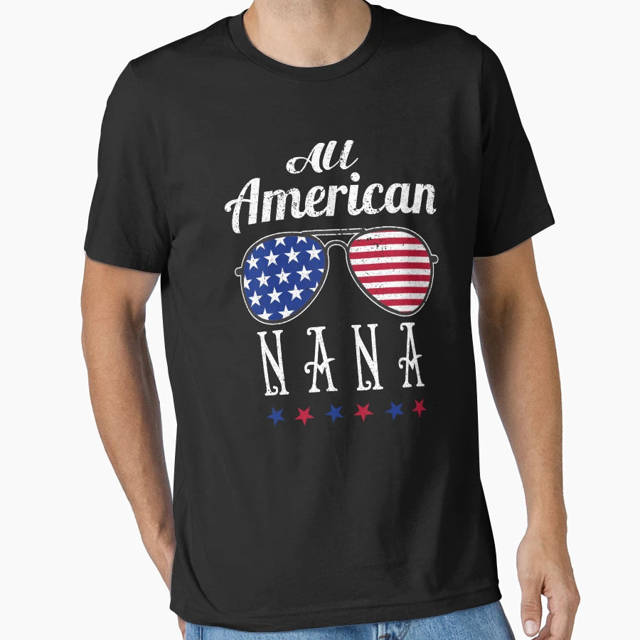 All American Nana T-Shirt - Custom Art Print Men Women - T-Shirt, Sweatshirt, Hoodie