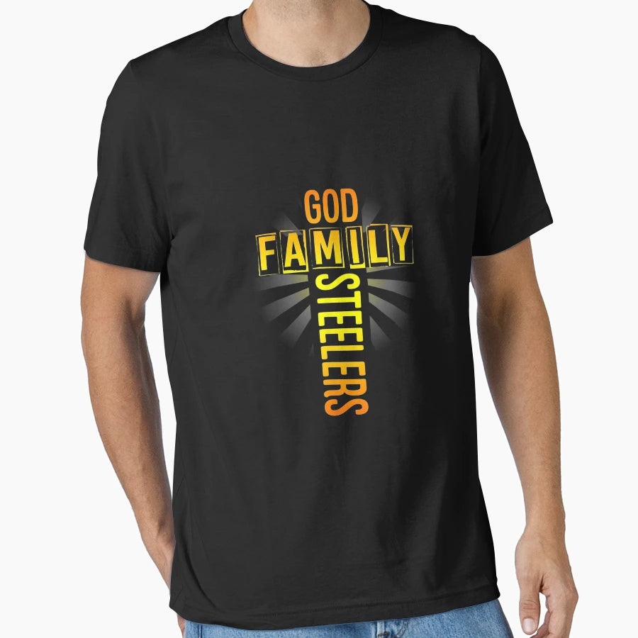 God Family Steeler Fathers Day Gift T-Shirt - Trendy Graphic for Adults - T-Shirt, Sweatshirt, Hoodie