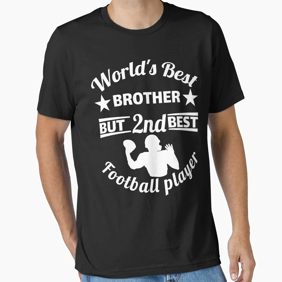 Worlds Best Brother But 2Nd Best American T-Shirt - Graphic Print Unisex - T-Shirt, Sweatshirt, Hoodie