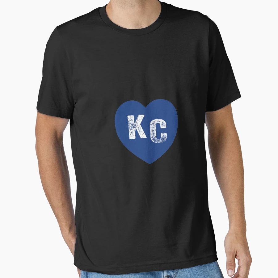 Kc Heart Kansas City Royal Blue I T-Shirt - Fun Novelty Design for Adults - T-Shirt, Sweatshirt, Hoodie