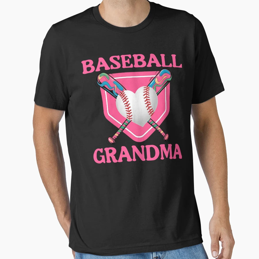 Baseball Grandma Heart Bat T-Shirt - Novelty Apparel for Adults - T-Shirt, Sweatshirt, Hoodie