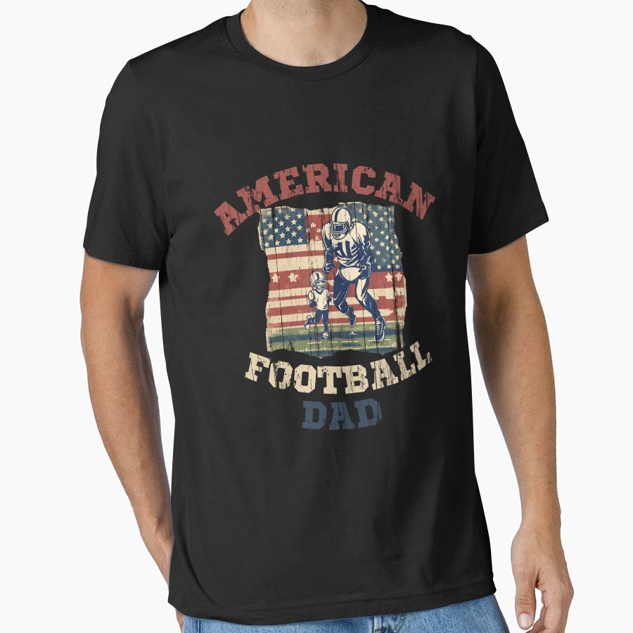 American Football Dad Funny Sport Gift T-Shirt - Minimalist Print Men Women - T-Shirt, Sweatshirt, Hoodie