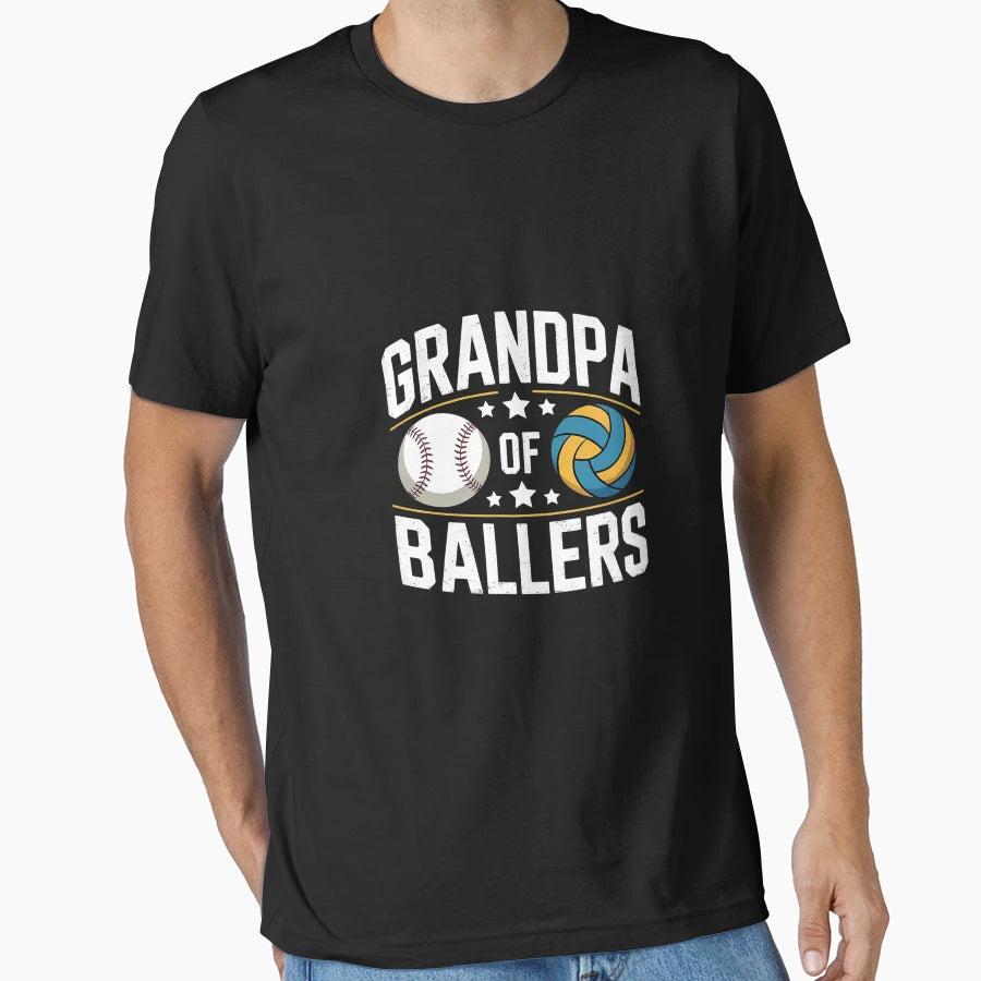Grandpa Ballers Proud Baseball T-Shirt - Casual Everyday Wear Unisex - T-Shirt, Sweatshirt, Hoodie
