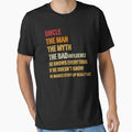 Uncle Myth Bad Influence He Knows T-Shirt - Minimalist Print Men Women - T-Shirt, Sweatshirt, Hoodie