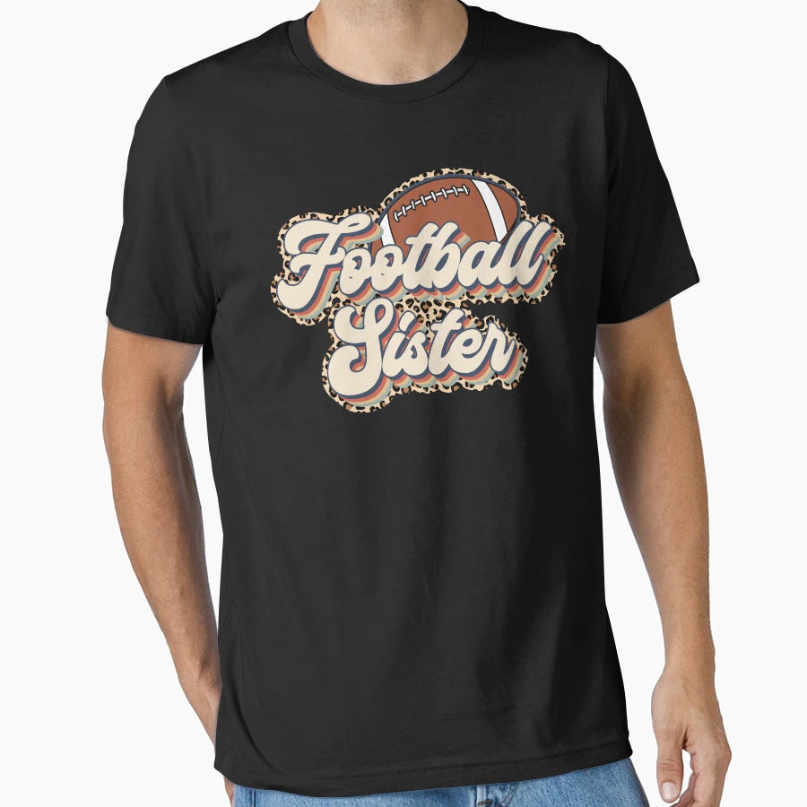 Leopard Football Sister Gifts T-Shirt - Custom Art Print for Adults - T-Shirt, Sweatshirt, Hoodie