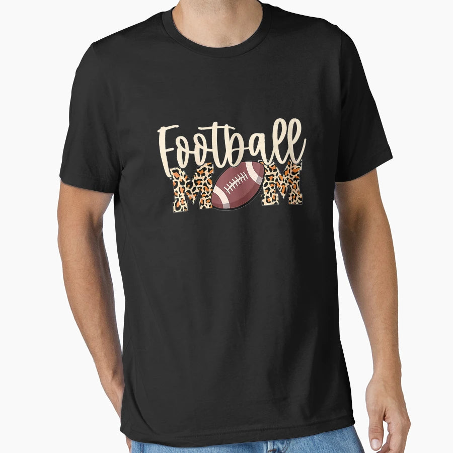Womens Football Mom Leopard T-Shirt - Unique Graphic for Adults - T-Shirt, Sweatshirt, Hoodie