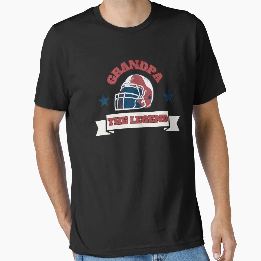 Grandpa Legend Football Helmet Grandparent T-Shirt - Trendy Graphic Unisex - T-Shirt, Sweatshirt, Hoodie