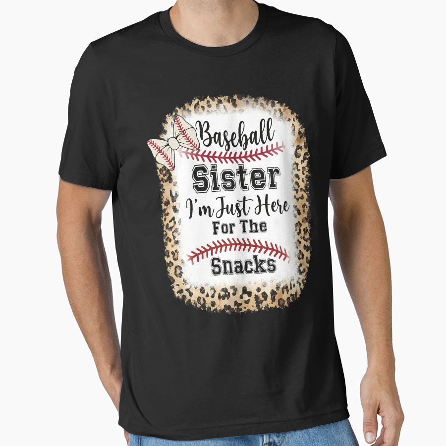 Leopard Baseball Sister Snack Lover T-Shirt - Novelty Apparel Unisex - T-Shirt, Sweatshirt, Hoodie