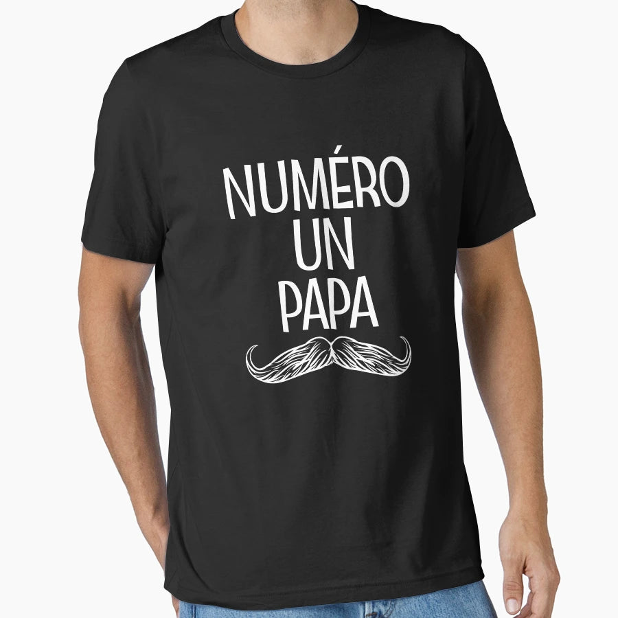 Numero Un Papa French Dad Fathers T-Shirt - Custom Art Print for Adults - T-Shirt, Sweatshirt, Hoodie