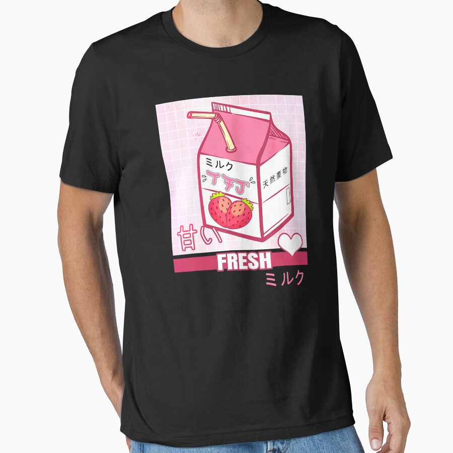 Japanese Otaku Stylish Aesthetic Milk by AxOtylia - Adult & Kids T-Shirts, Sweatshirts & Hoodies apparel design preview 1