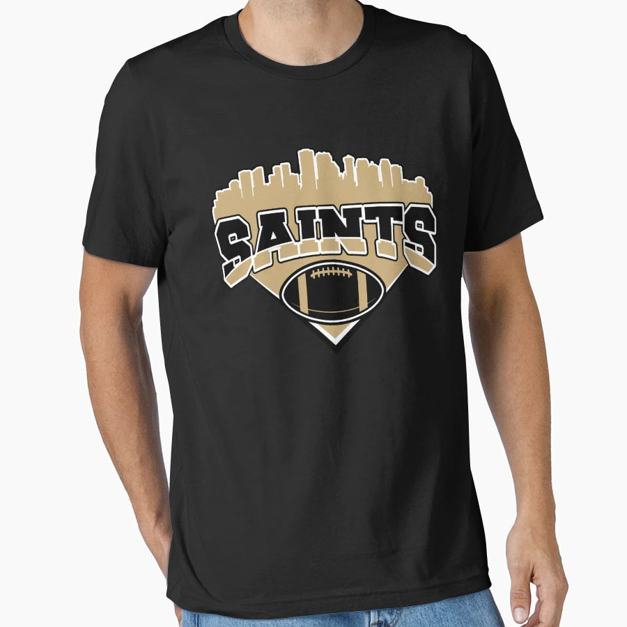 Saints Football Skyline Football Team T-Shirt - Unique Graphic for Adults - T-Shirt, Sweatshirt, Hoodie