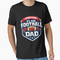 Proud Flag Football Dad Funny T-Shirt - Fun Novelty Design Men Women - T-Shirt, Sweatshirt, Hoodie
