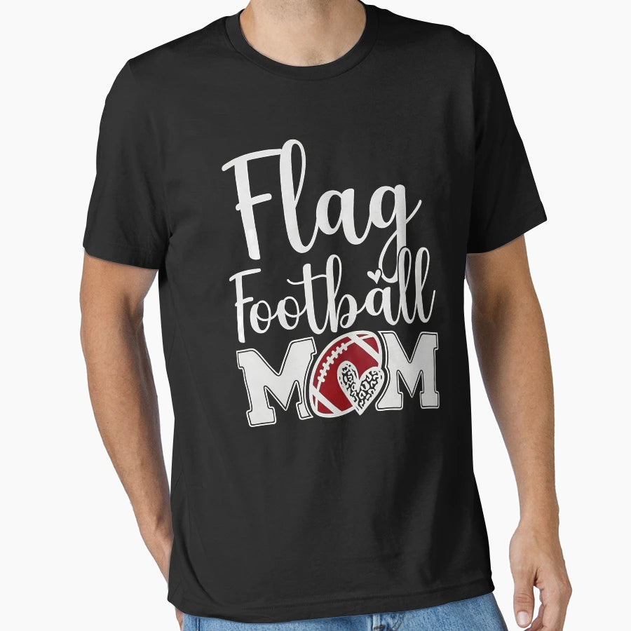 Flag Football Mom Funny Moms T-Shirt - Minimalist Print Men Women - T-Shirt, Sweatshirt, Hoodie