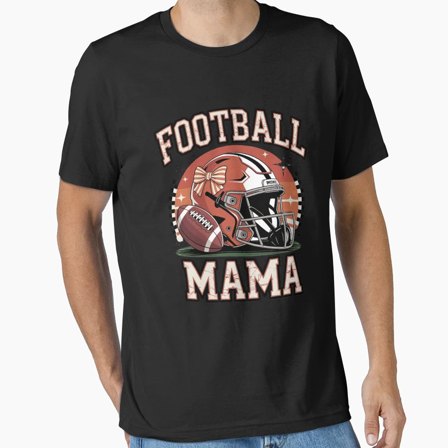 Football Mama Fall Coquette Bow Football T-Shirt - Trendy Graphic Unisex - T-Shirt, Sweatshirt, Hoodie