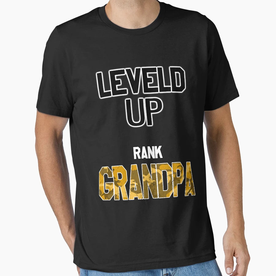 I Have Leveled Up To Grandpa Desert Camo T-Shirt - Unique Graphic Men Women - T-Shirt, Sweatshirt, Hoodie