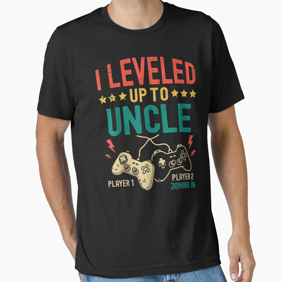 Mens I Leveled Up To Uncle New Uncle T-Shirt - Fun Novelty Design Unisex - T-Shirt, Sweatshirt, Hoodie