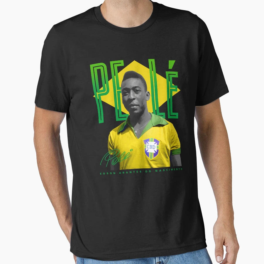 Pele Brazil Football T-Shirt - Custom Art Print for Adults - T-Shirt, Sweatshirt, Hoodie