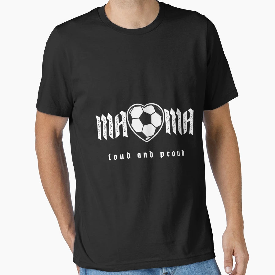 Mama Soccer Rock Font T-Shirt - Fun Novelty Design Unisex - T-Shirt, Sweatshirt, Hoodie