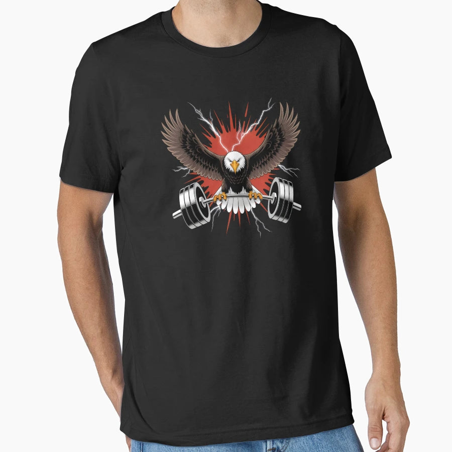 Eagle Gripping Heavy Barbell Its T-Shirt - Streetwear Style Men Women - T-Shirt, Sweatshirt, Hoodie