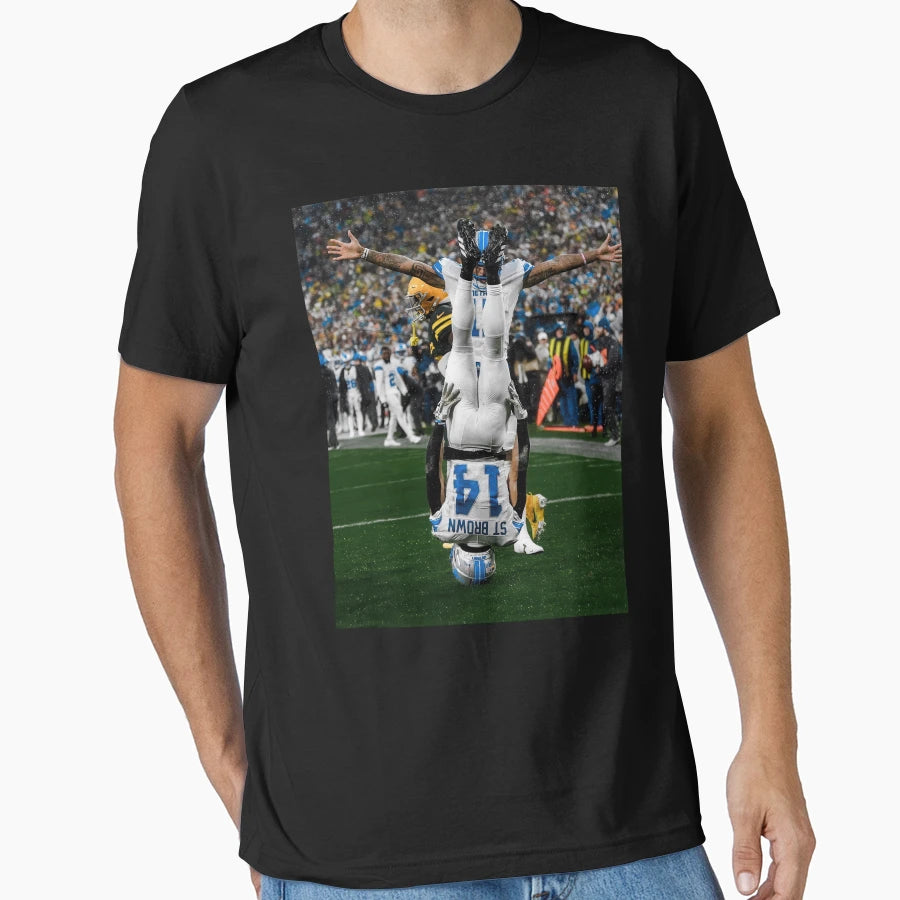 Amon Ra St Brown Celebration T-Shirt - Custom Art Print for Adults - T-Shirt, Sweatshirt, Hoodie