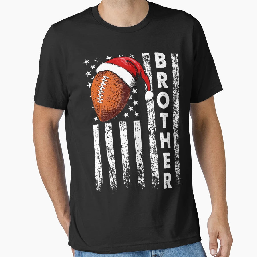 Football Brother American Flag T-Shirt - Novelty Apparel Men Women - T-Shirt, Sweatshirt, Hoodie